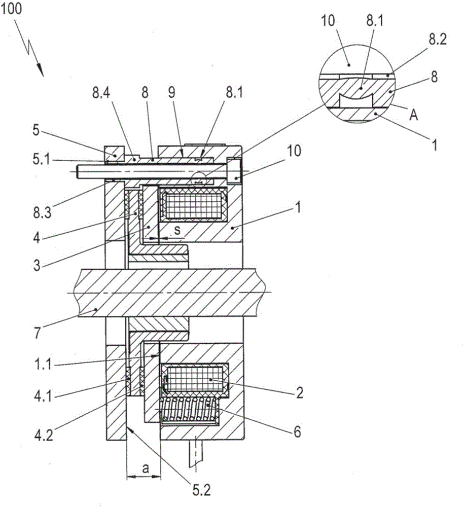 Electromagnetically actuatable spring pressure brake and method for the production thereof