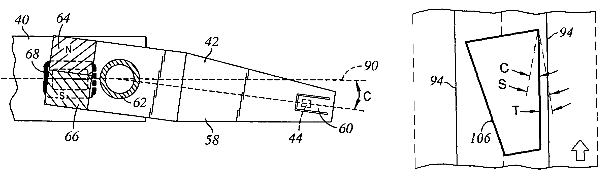 Method of operating a disk drive including rotating a perpendicular write head to reduce a difference between skew and taper angles, and a disk drive