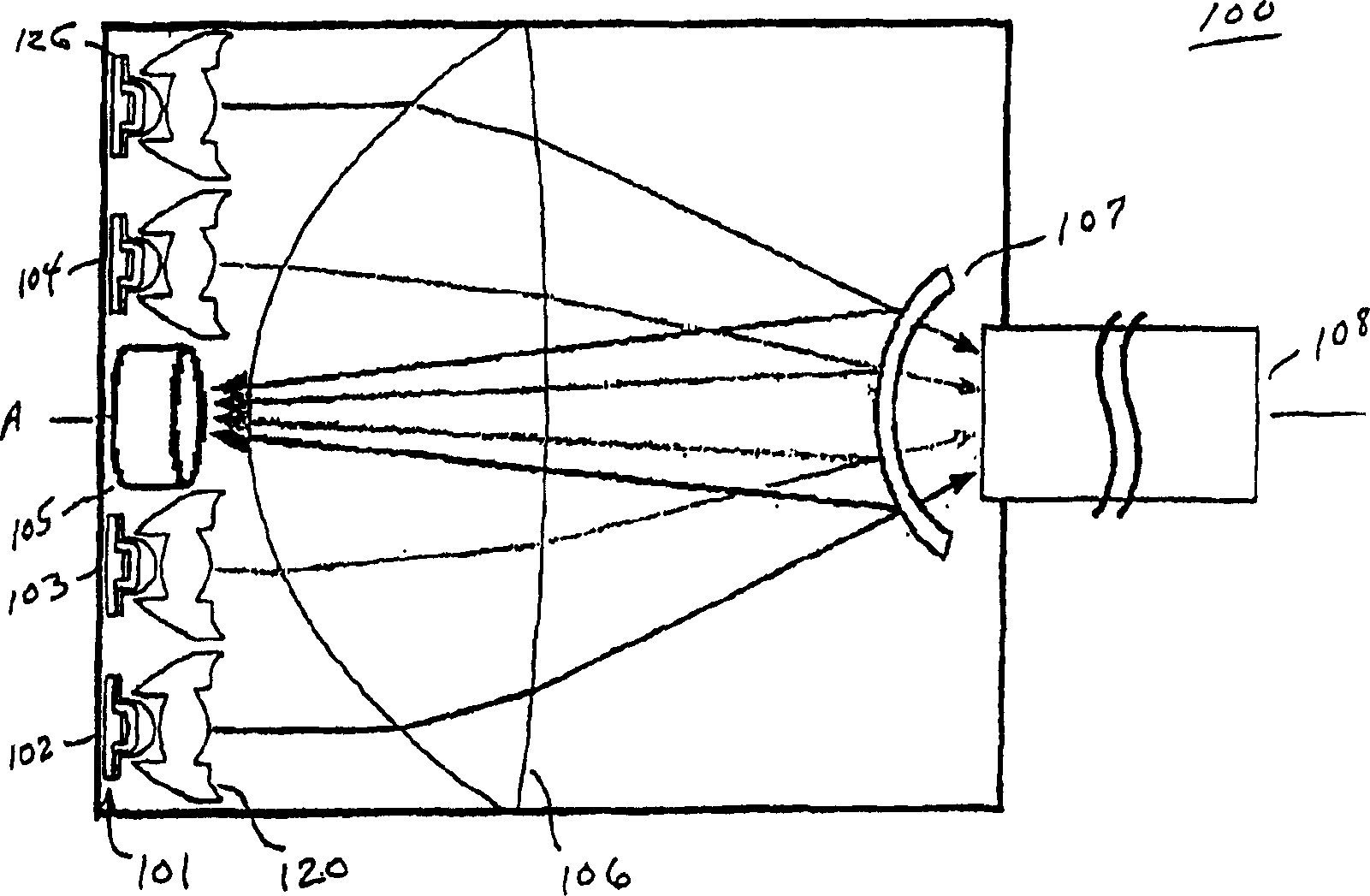 LED luminaire with optical sensor structure for optical feedback