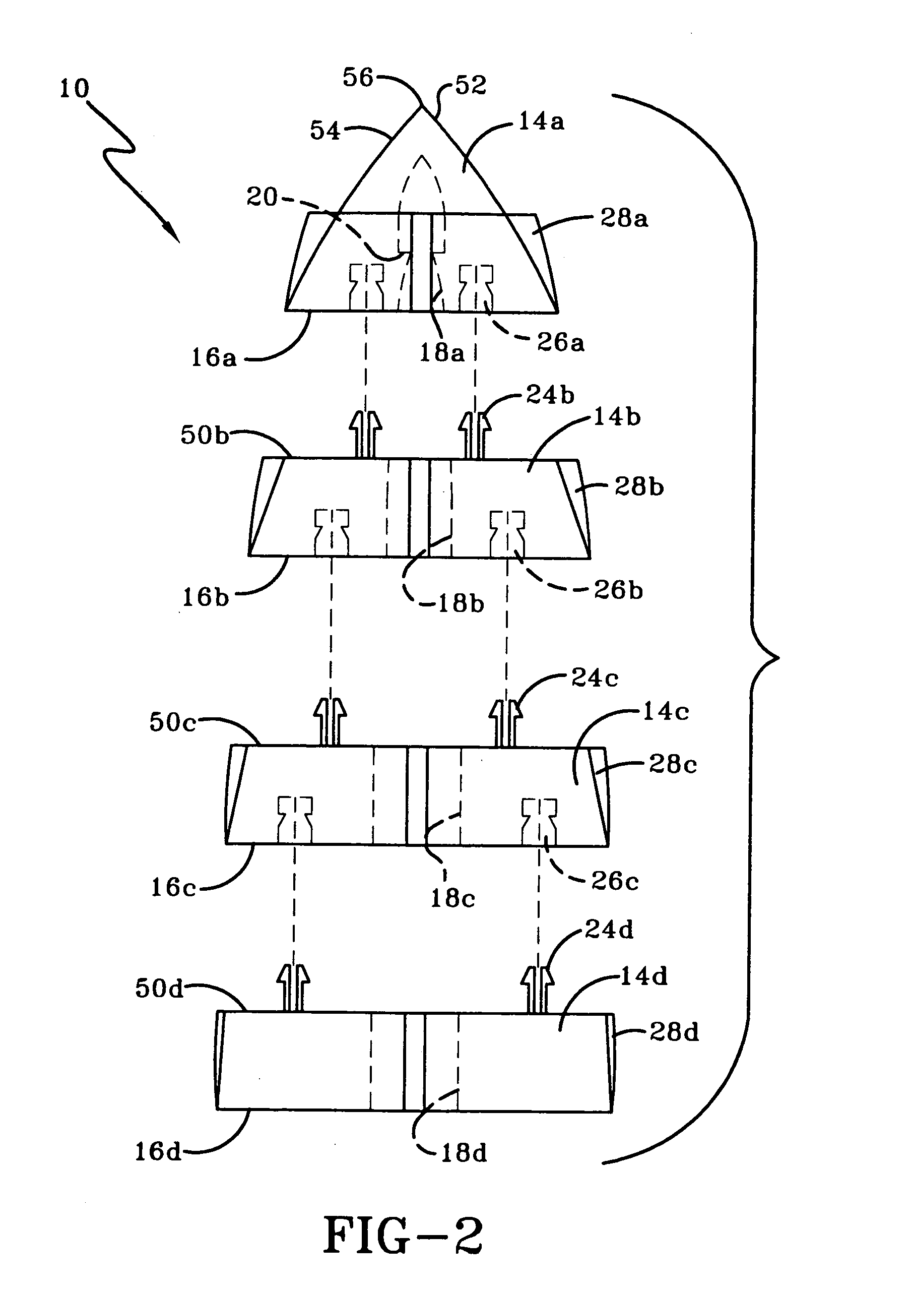 Segmented introducer device for a circular surgical stapler
