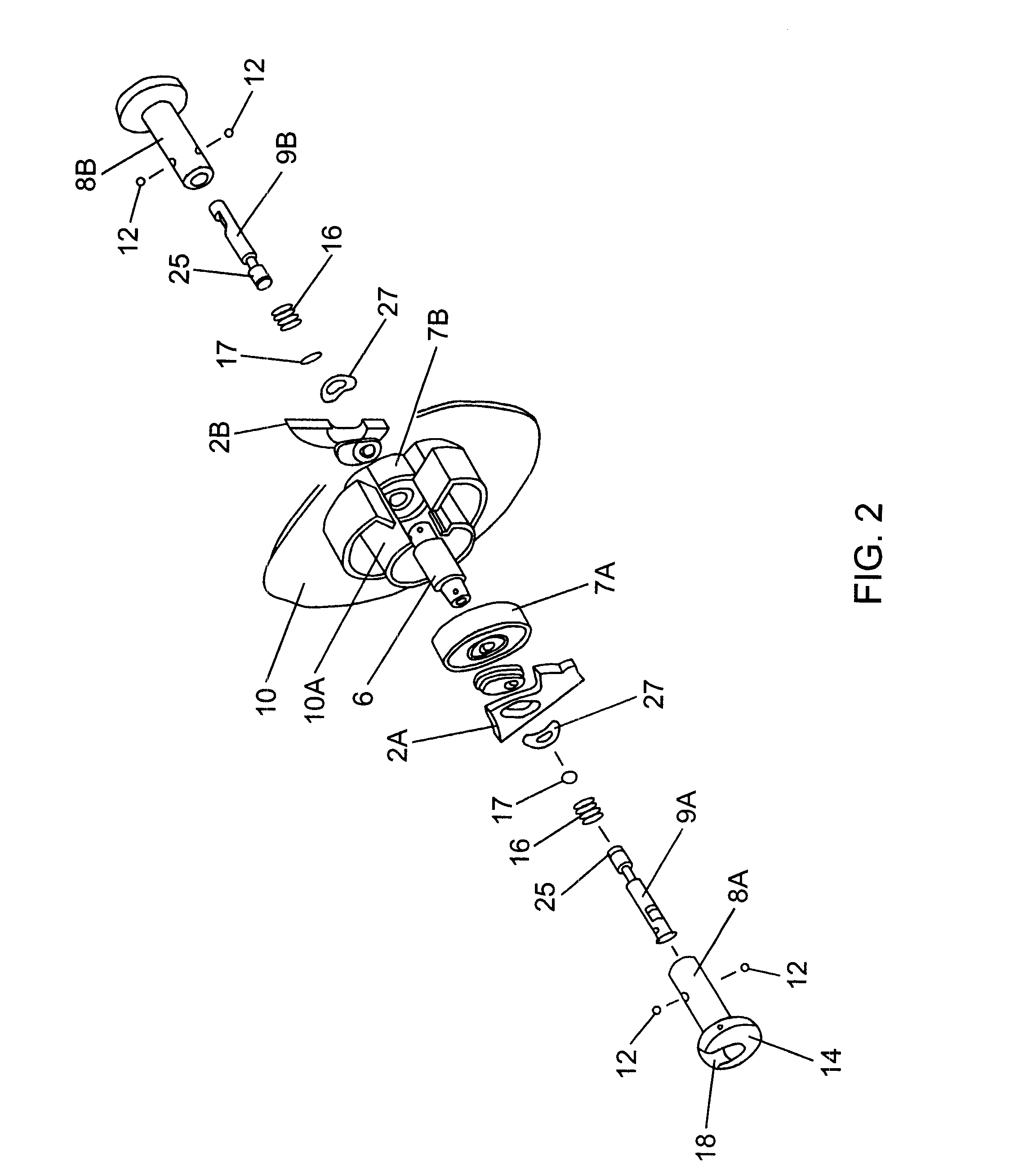 In-line roller skates having quick-release axle system with safety retaining pin mechanism