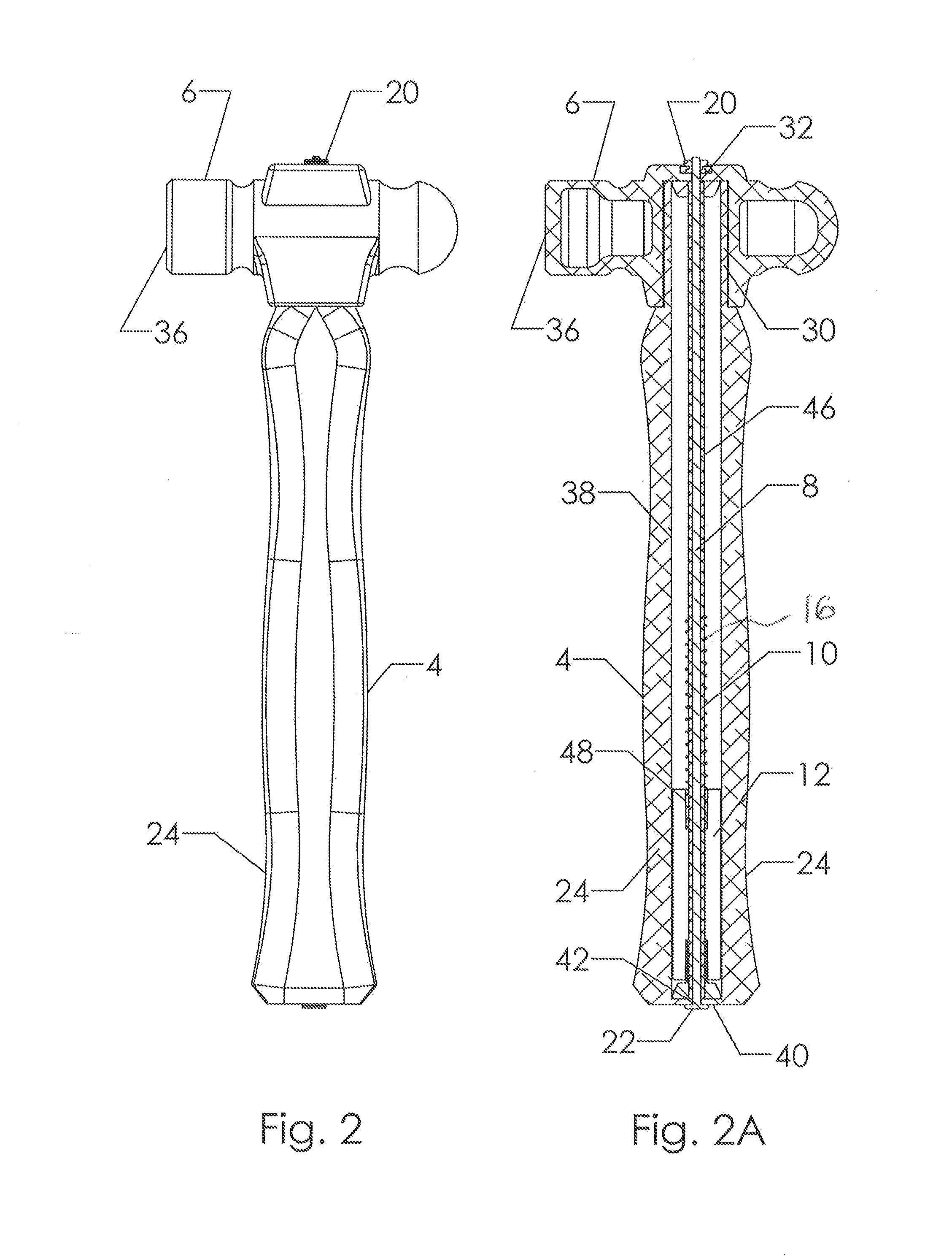 Striking device with sliding weight for increasing impact force