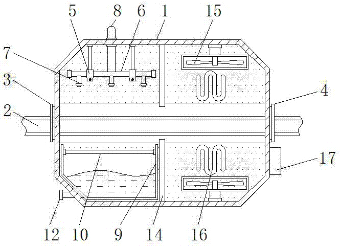 Cleaning device capable of recycling water and used for steel wire production line