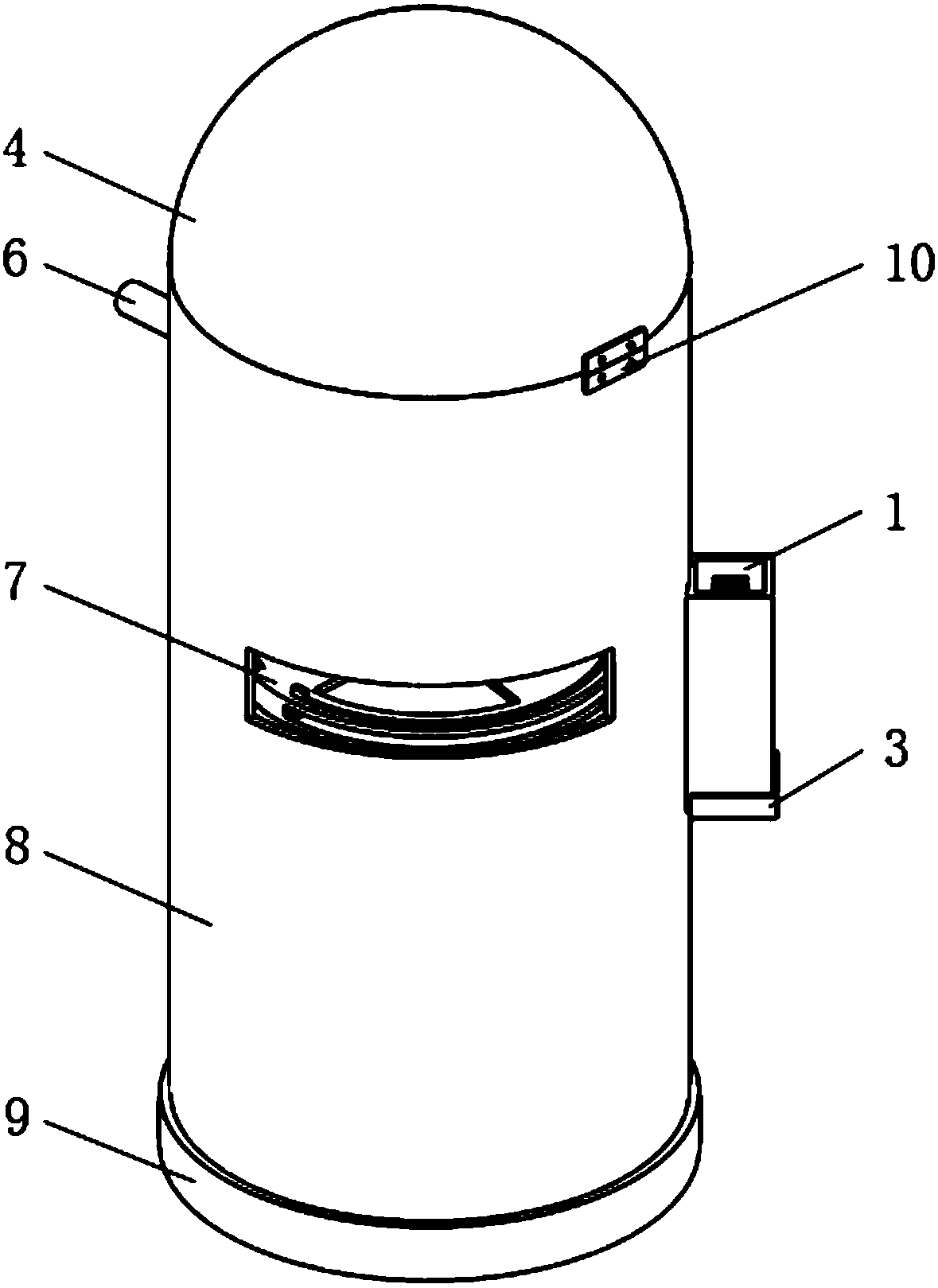 Ward garbage can with compression function