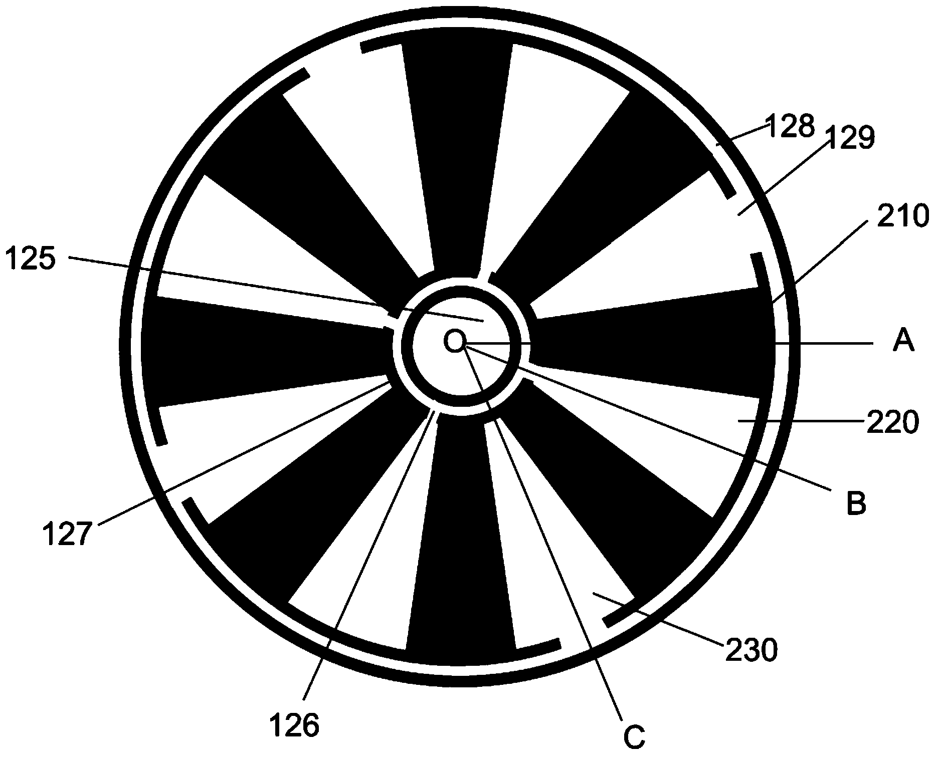 Metal organic chemical vapor deposition device, gas spray component and gas distribution control method