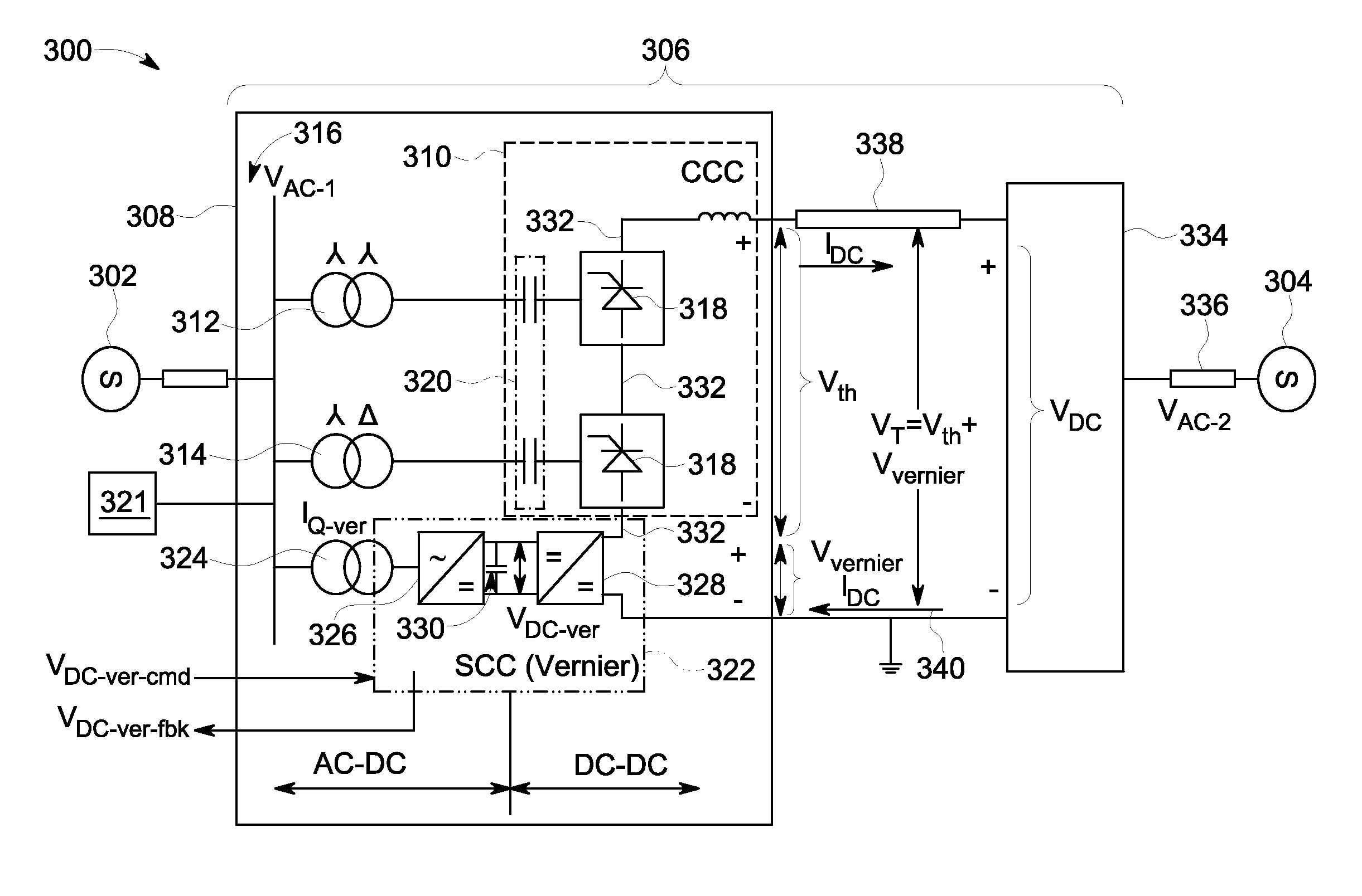 Hybrid high voltage direct current converter system and method of operating the same