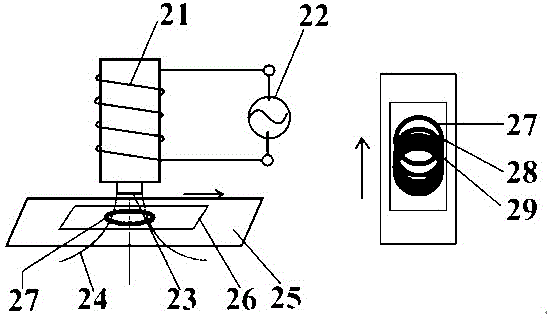 Magnetic induction sintering device suitable for sintering of metal nanometer particles