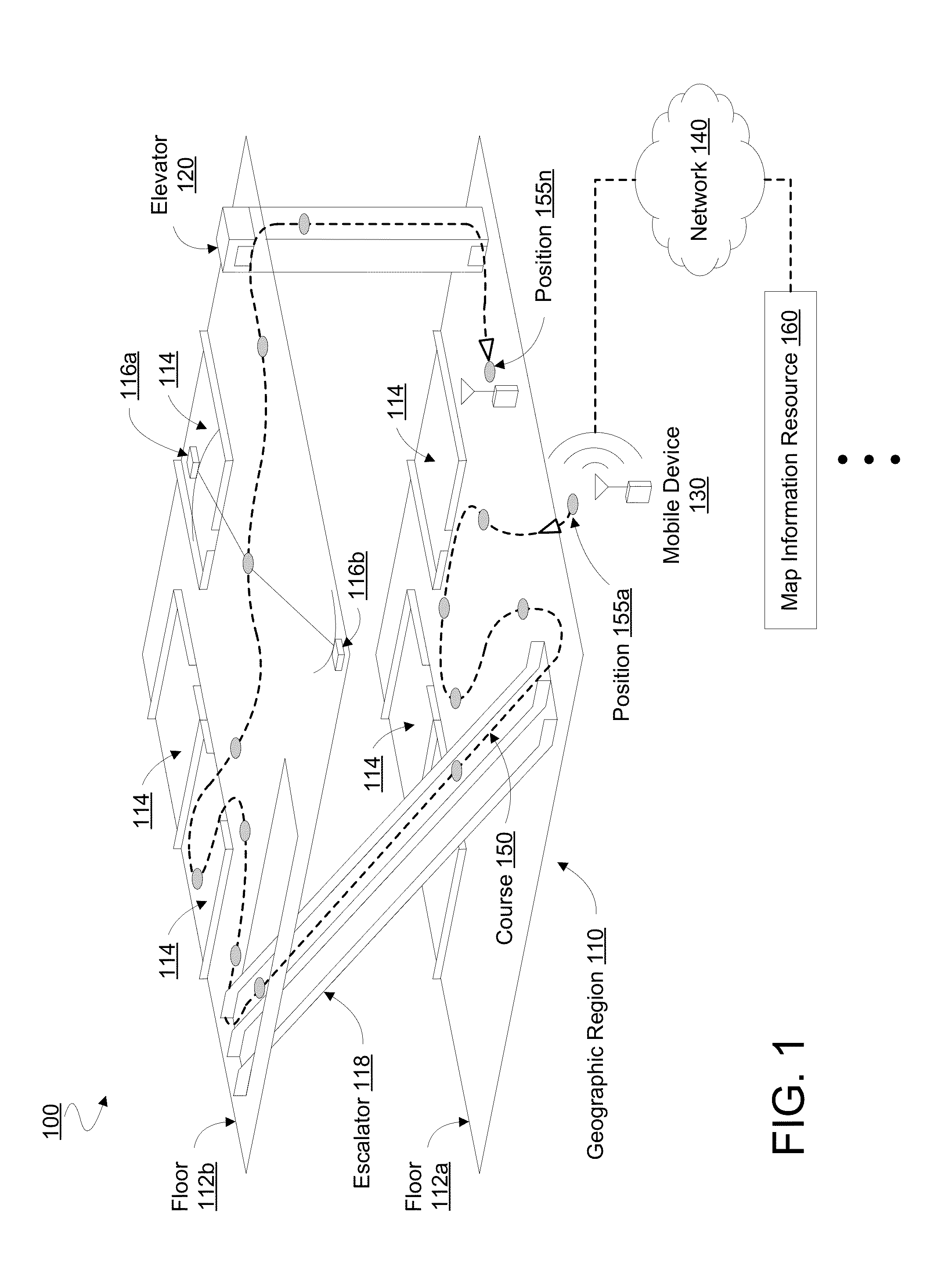 Method, apparatus and system for mapping a course of a mobile device