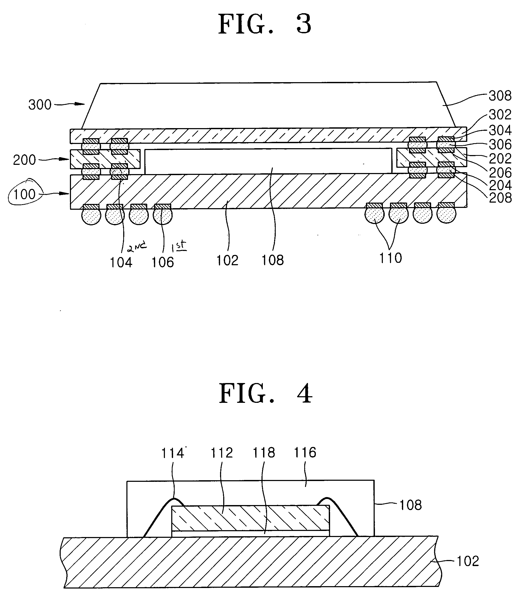 Stacked semiconductor package having interposing print circuit board