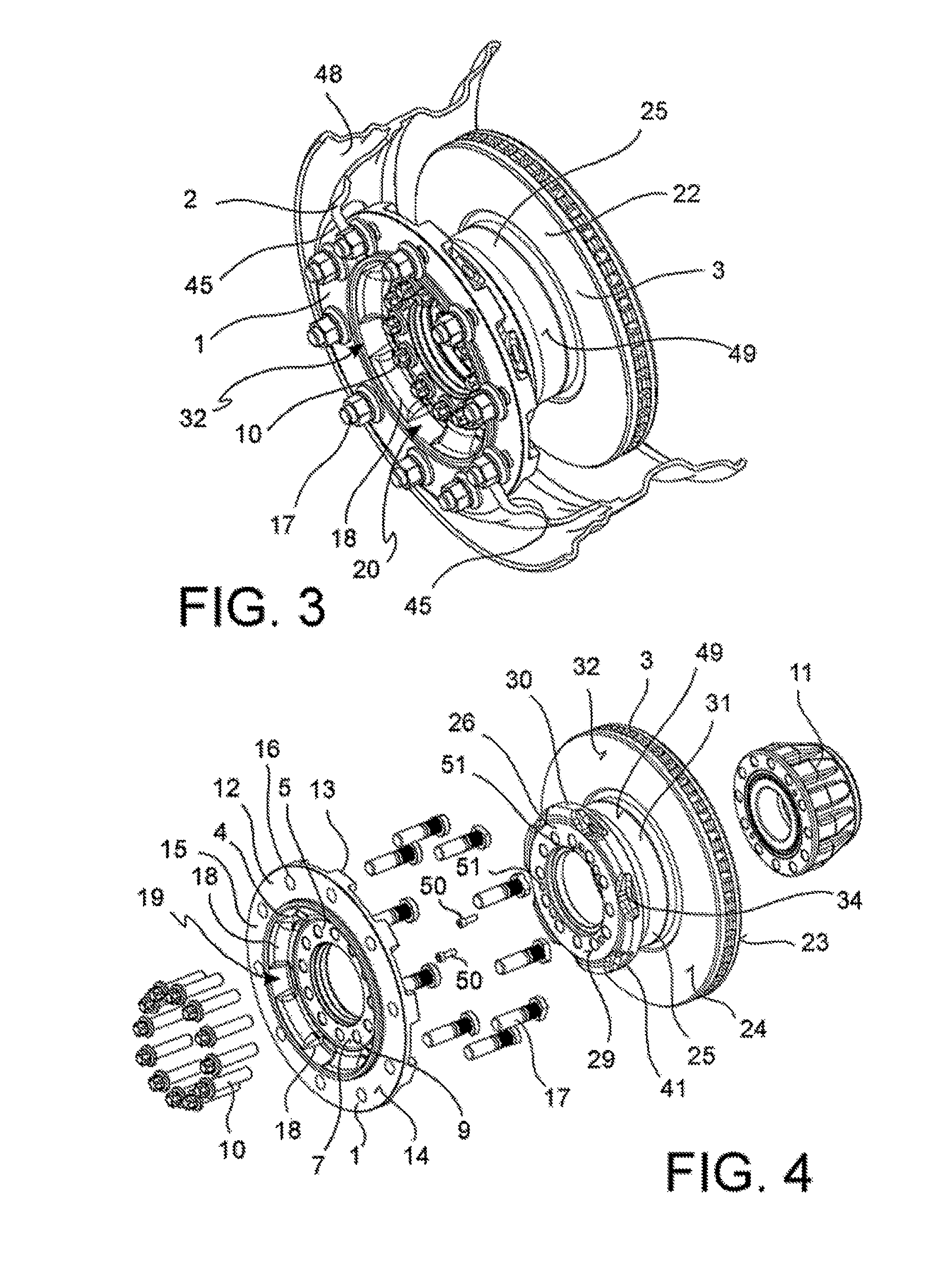 Assembly connection flange and brake disc