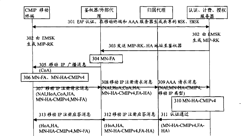 Method, system and mobile terminal for wireless network to capture mobile IP style of mobile terminal