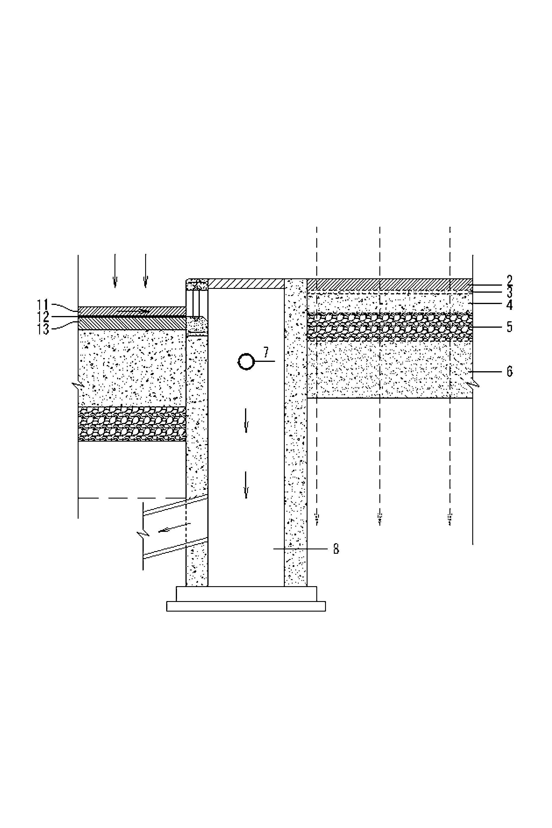 Road pavement draining method and drainage structure system