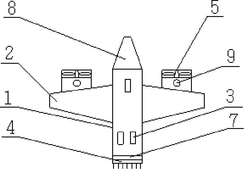Double-power driven single-wing fixed-wing aircraft