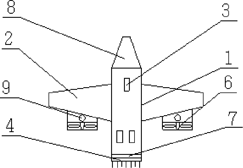 Double-power driven single-wing fixed-wing aircraft