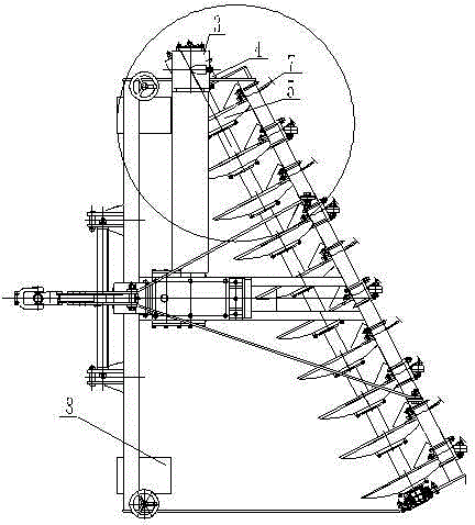 Novel deep-ploughing and deep-digging stubble burying machine