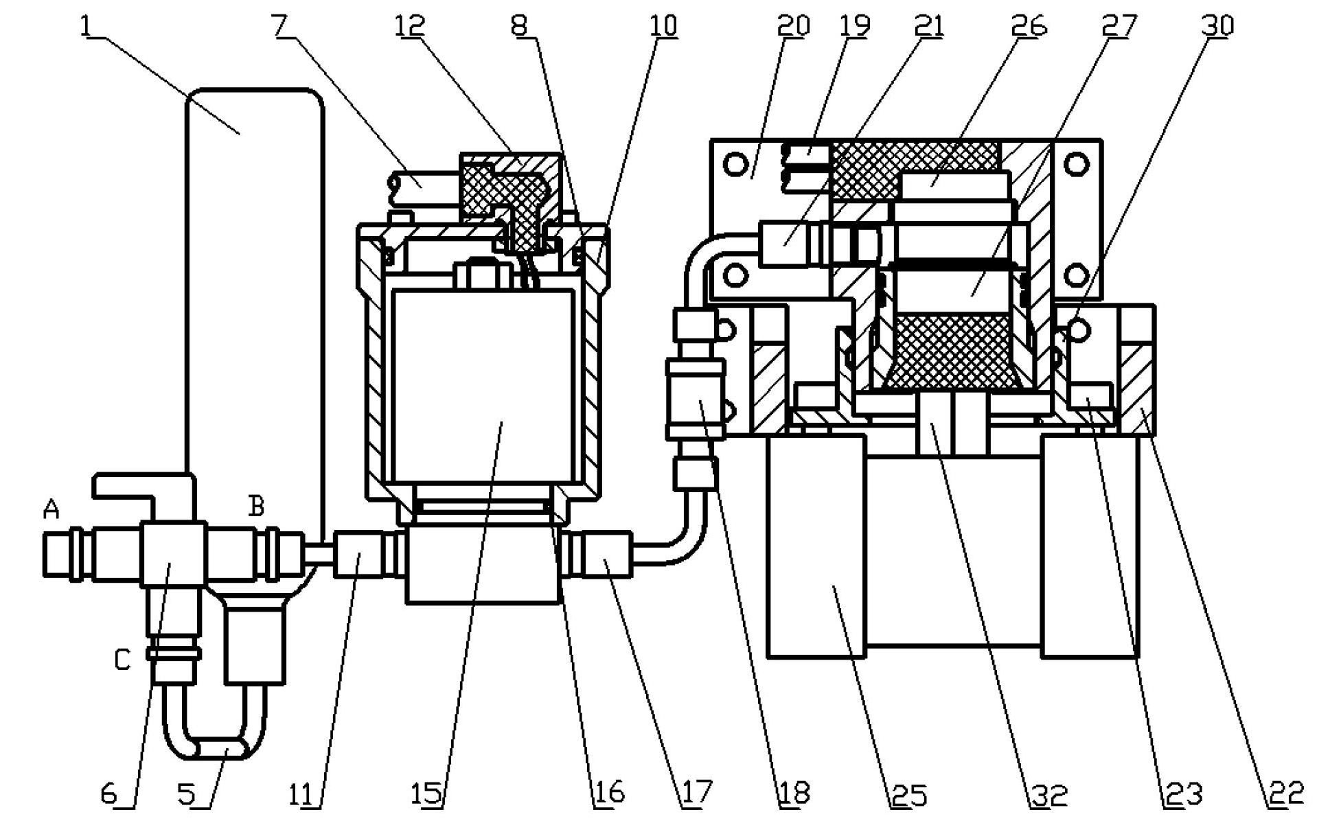 Gas drive type underwater disconnecting device