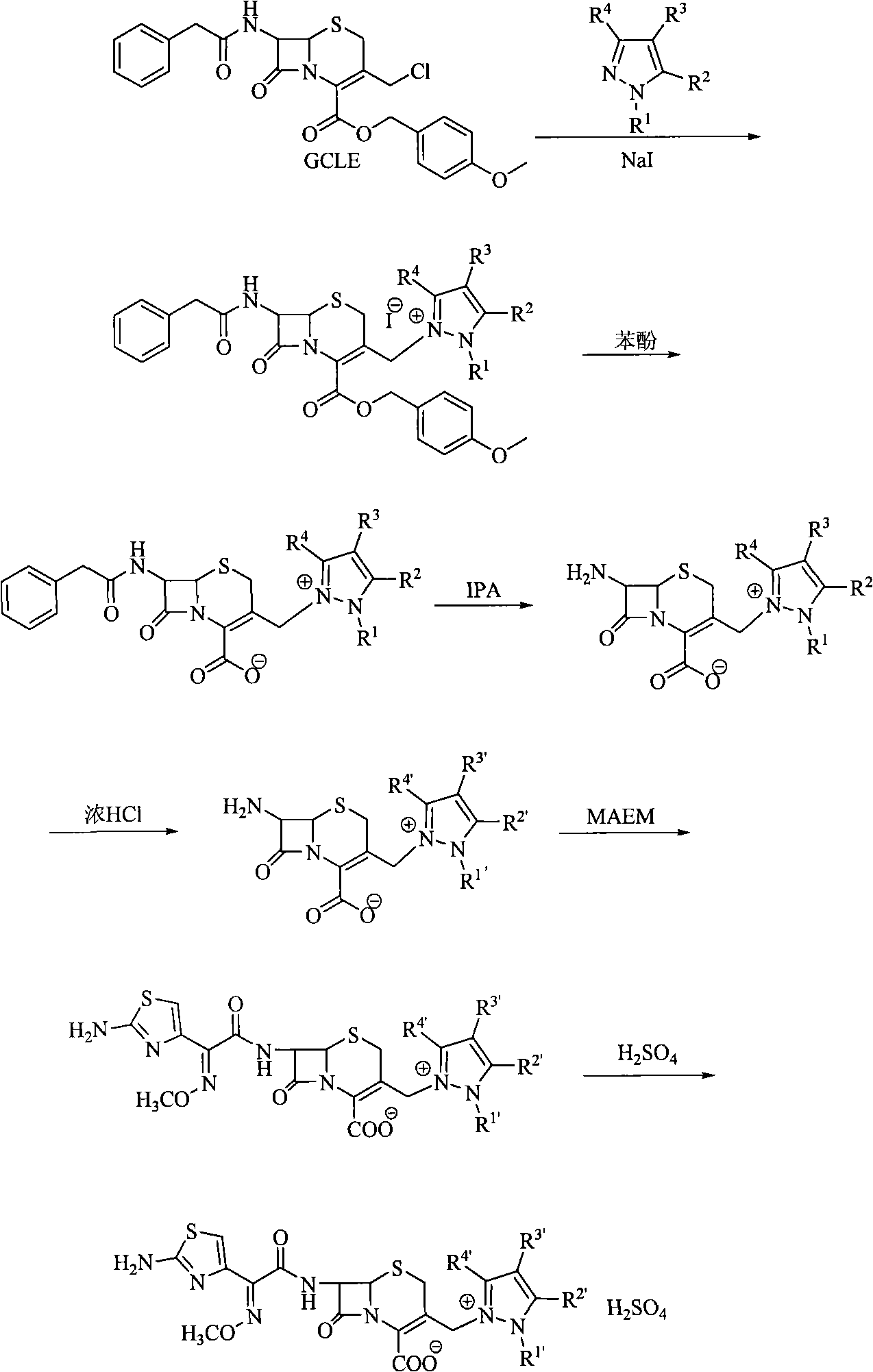 Novel technique for synthesizing cefoselis sulfate