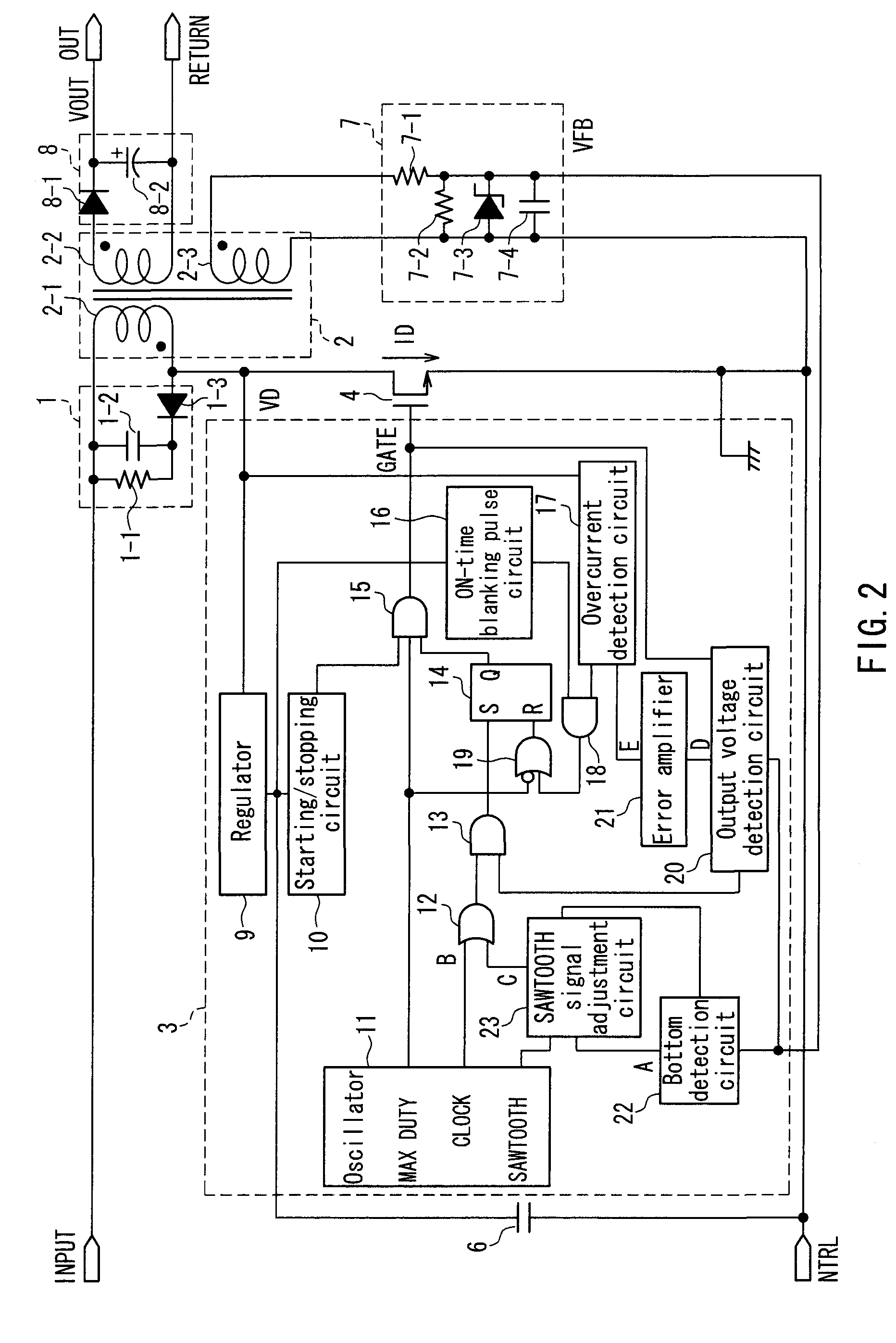 Switching power supply and semiconductor device used therefor