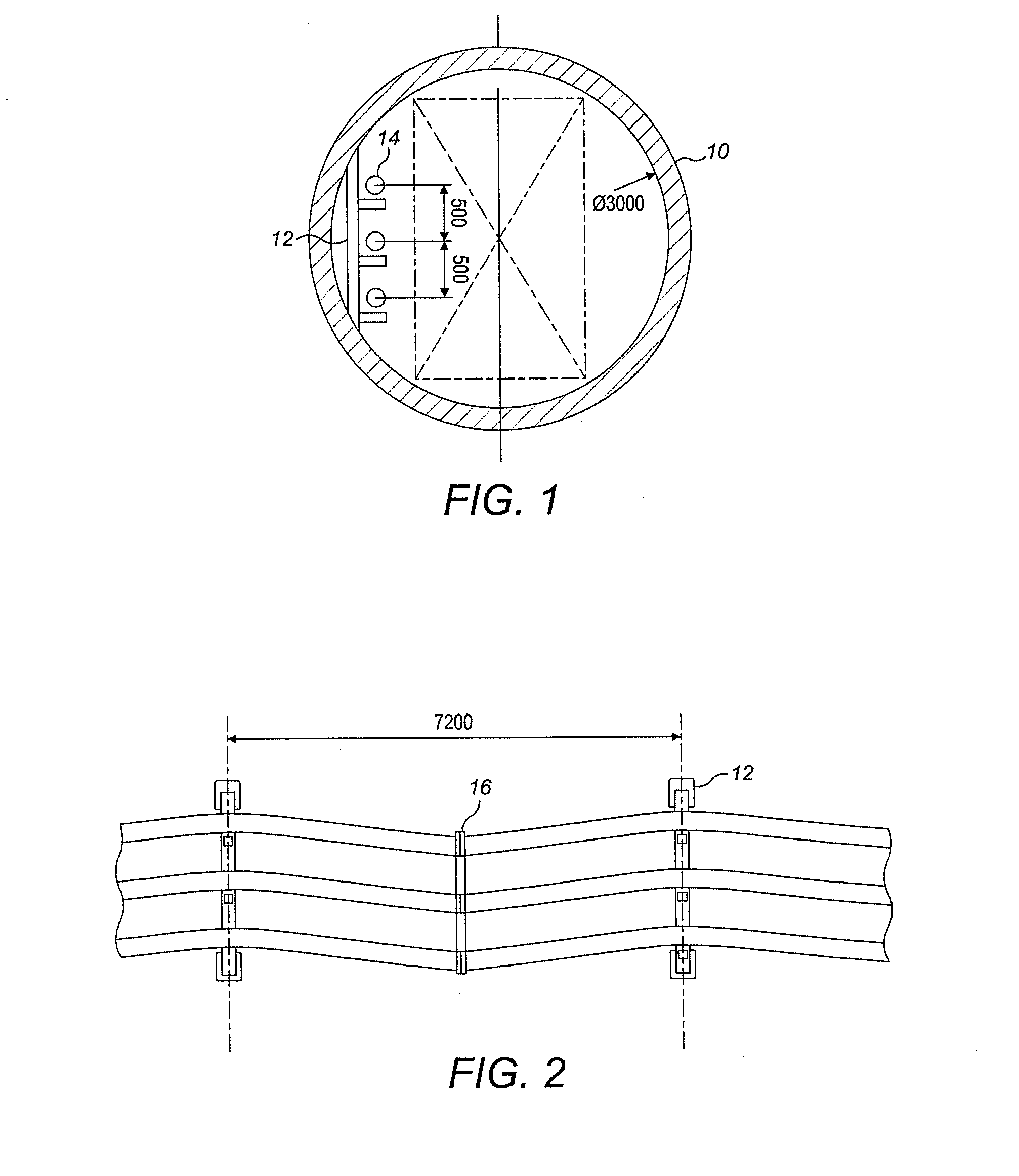 Method and apparatus for the installation of cables or pipes in tunnels