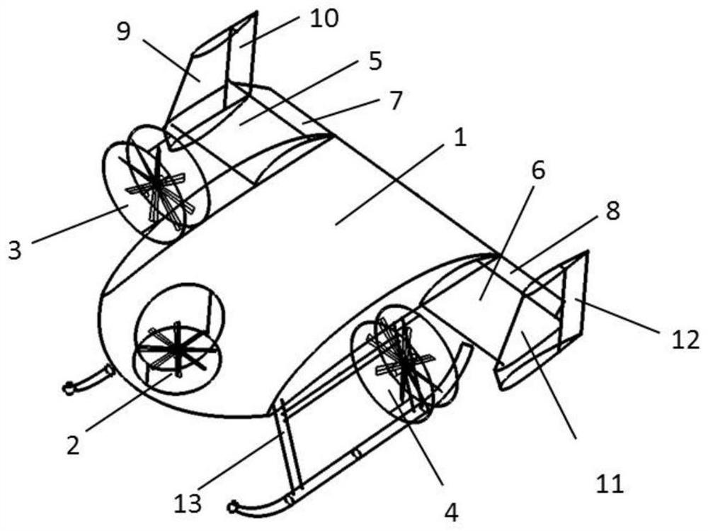 Vertical take-off and landing tilt lift fan unmanned aerial vehicle with compact layout