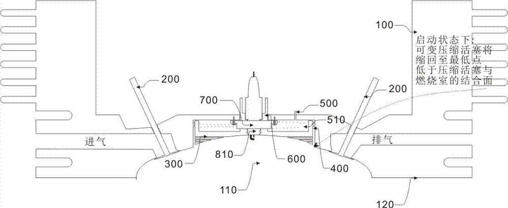 Variable compression piston