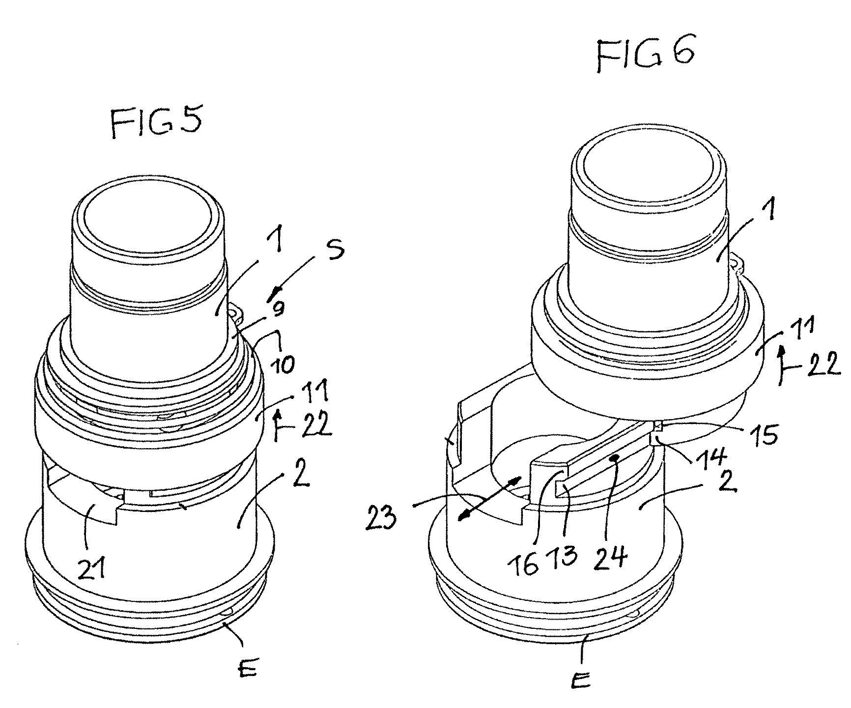 Device for closing containers with screw caps including quick change mechanism for closing element
