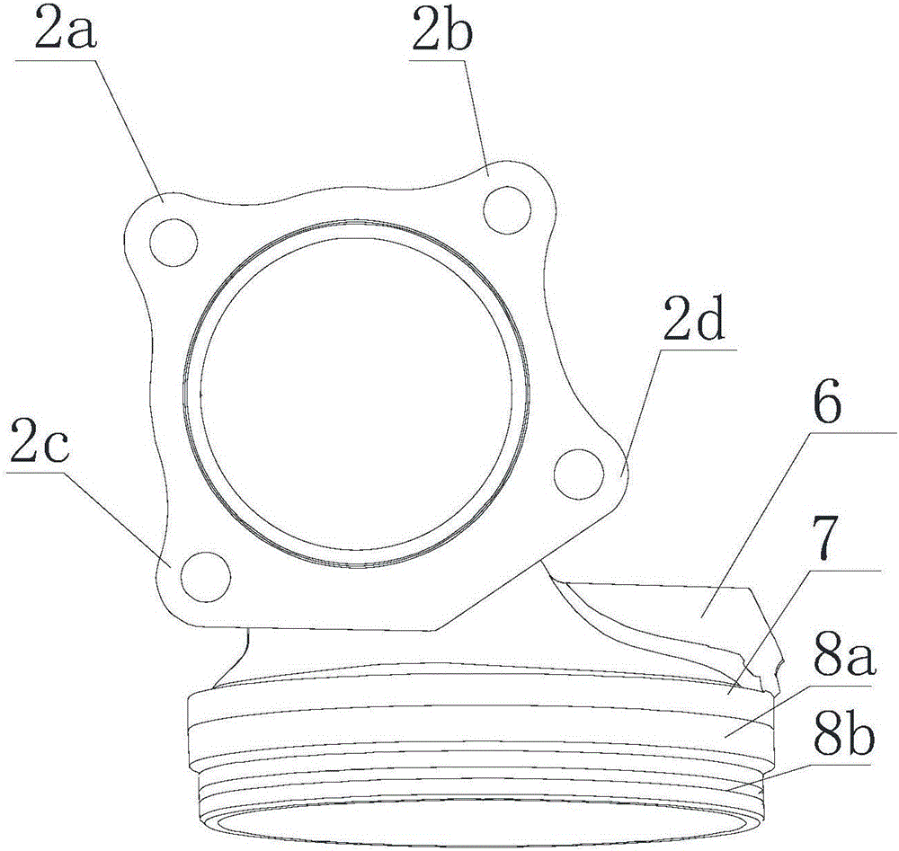 Exhaust emission connector of automobile engine and production technology thereof