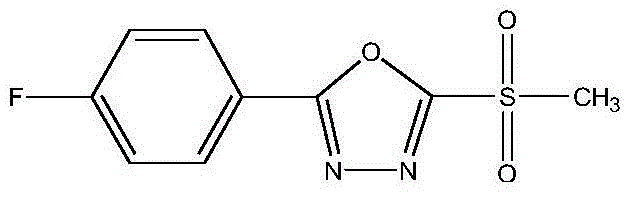 Compound composition containing 2-(p-fluorophenyl)-5-methanesulfonyl-1,3,4-oxadiazole and Copper(succinate+glutarate+adipate) and preparation