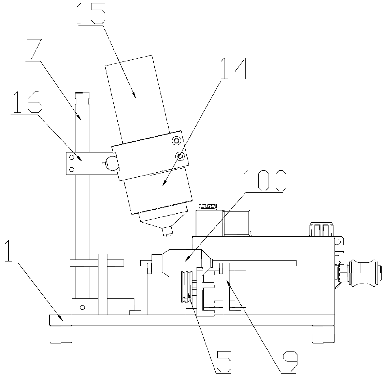 A rotor fan blade glue application device