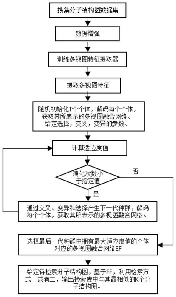 A Molecular Structure Graph Retrieval Method Based on Evolutionary Computing Multi-View Fusion