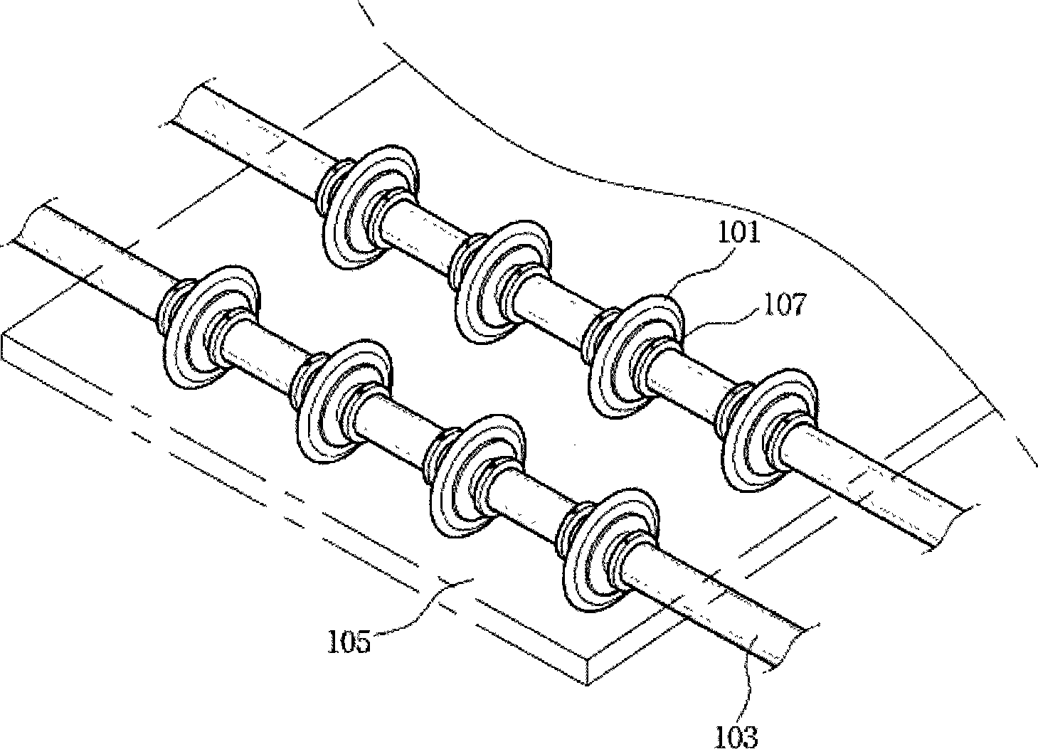 Connection method of transmission axle for precise transmission and bearing support part