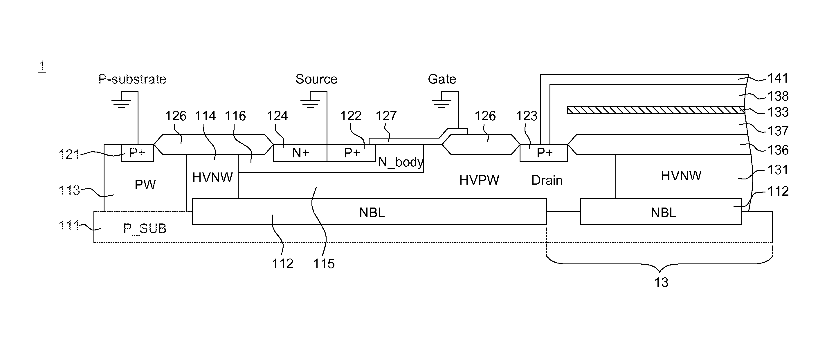 Field device and method of operating high voltage semiconductor device applied with the same