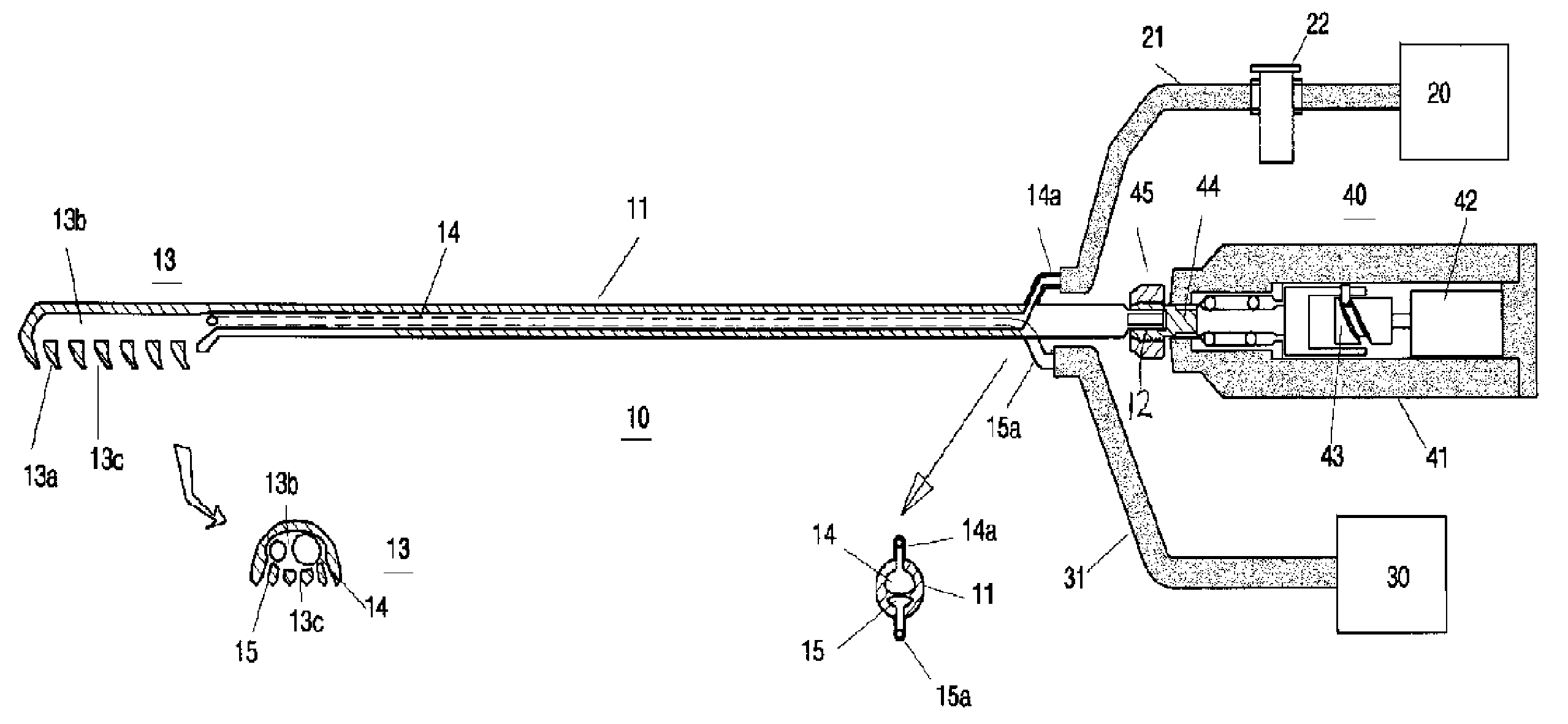 Facial bone contouring device using hollowed rasp provided with non-plugging holes formed through cutting plane