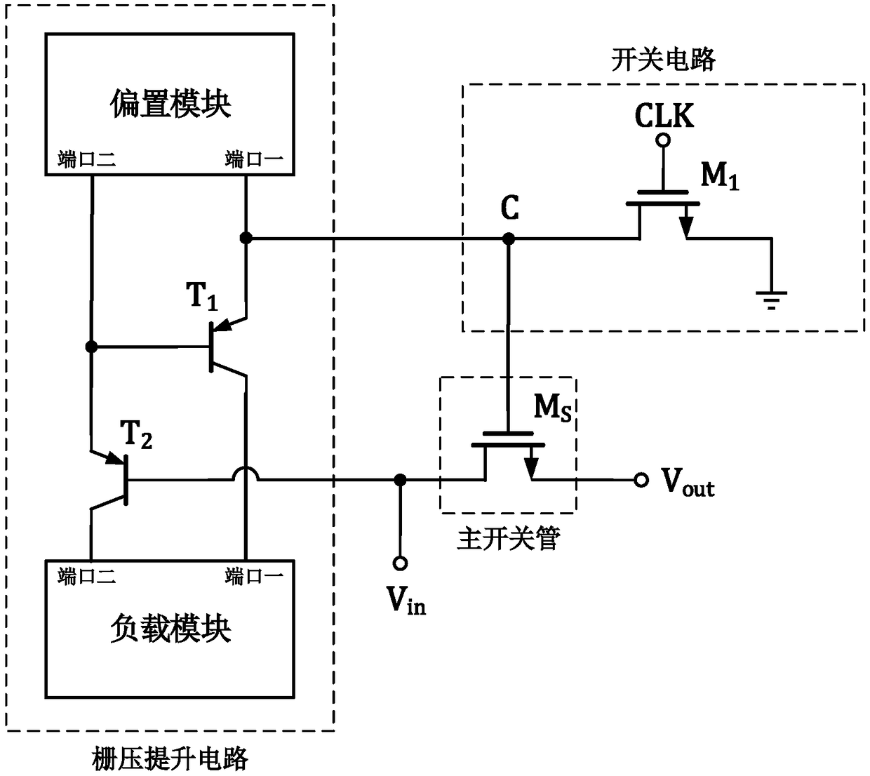 A gate voltage bootstrap switch circuit