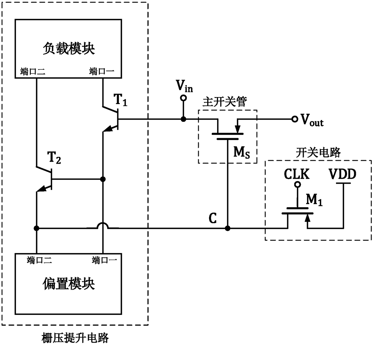 A gate voltage bootstrap switch circuit