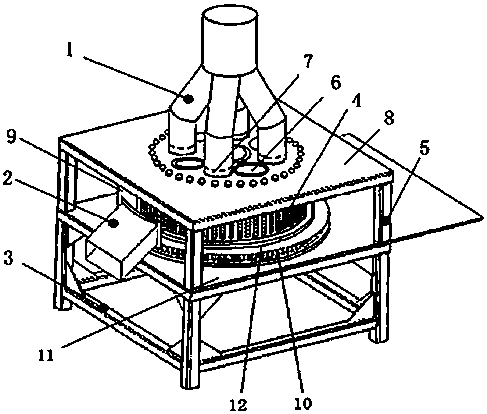 A vertical biomass pellet fuel molding machine