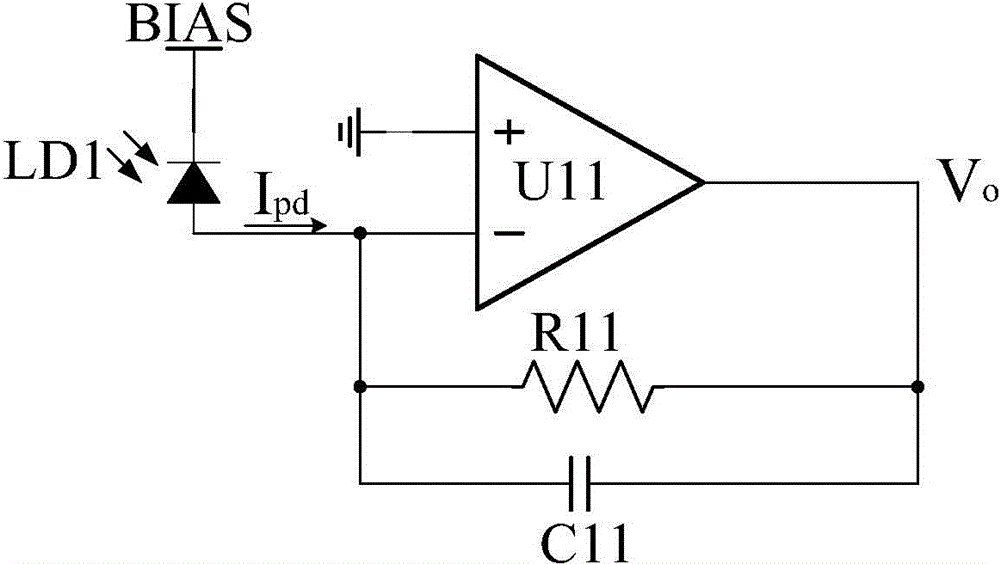 Photodiode circuit based on background noise elimination and laser ranging system