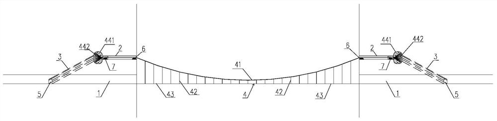 Bridge and tunnel structure spanning canyon at abrupt cliff and construction method thereof