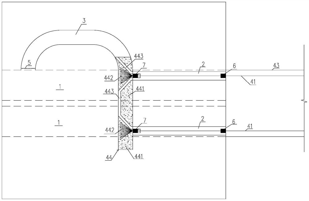 Bridge and tunnel structure spanning canyon at abrupt cliff and construction method thereof