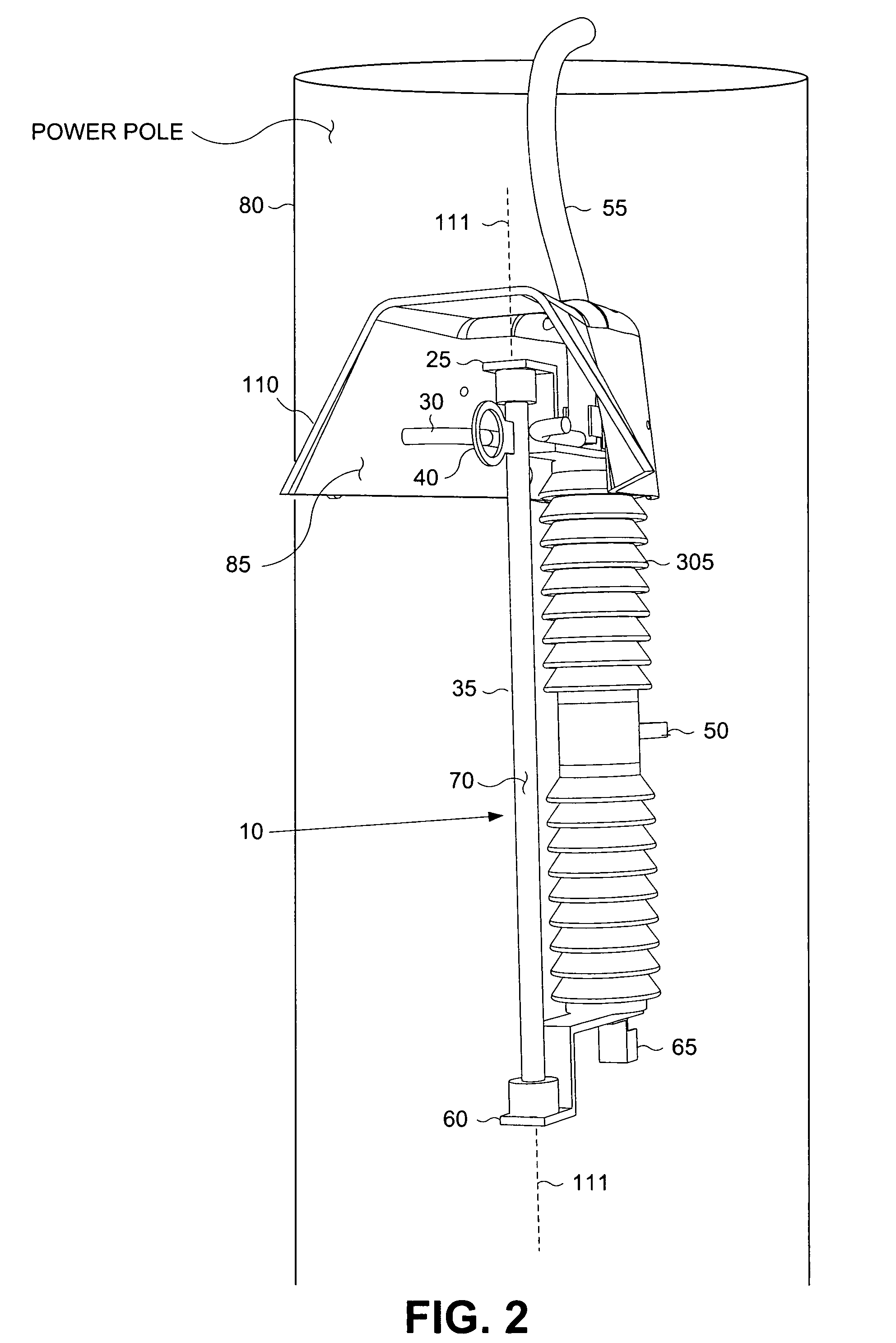 Method and apparatus for protection of wildlife from contact with power phase cutout mechanism