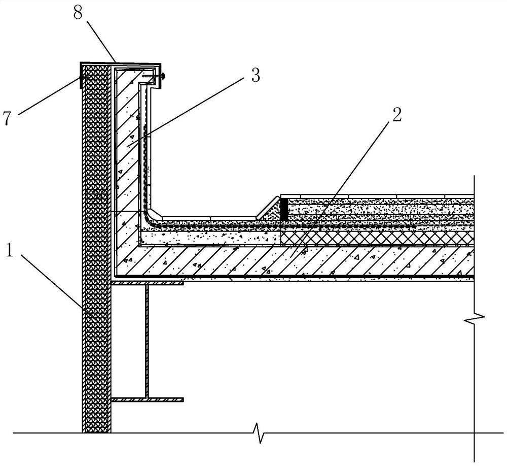 Waterproof and wind-resistant structure for roof cornice of transformer substation