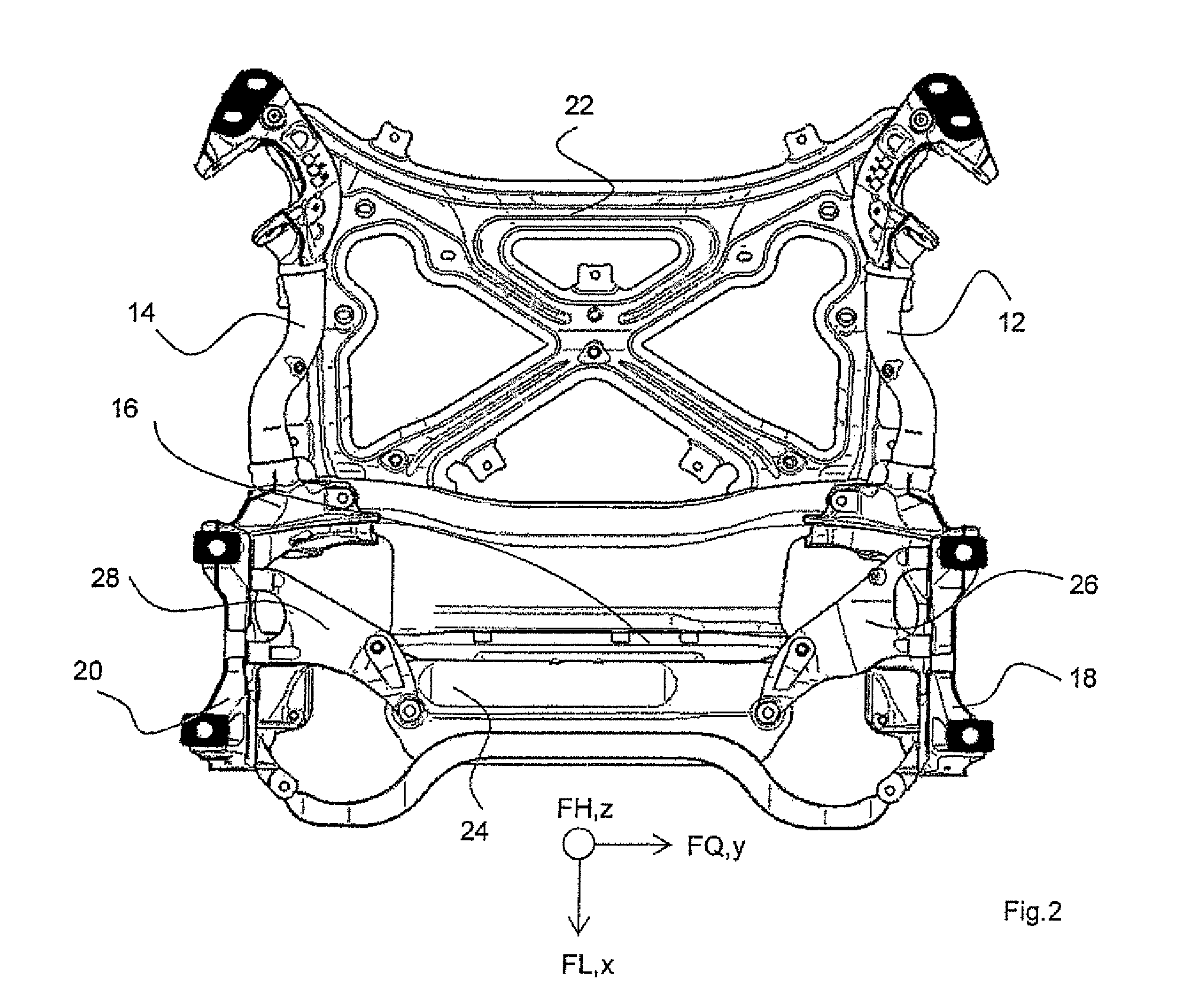 Subframe for a motor vehicle