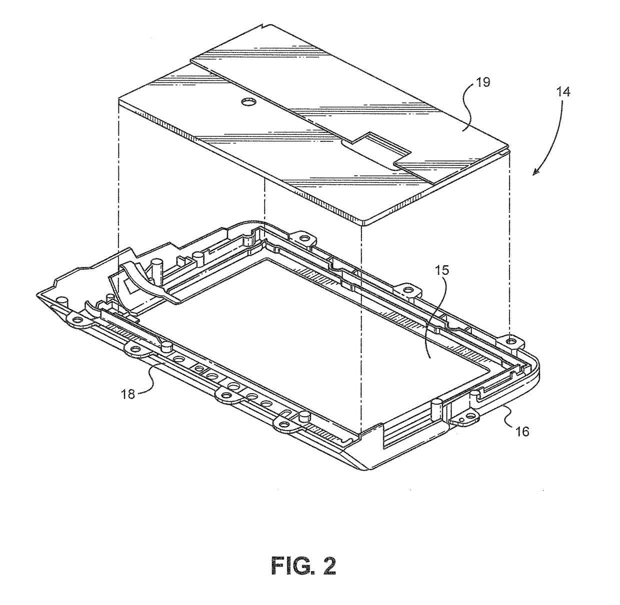 Display mounting system for reduced HIC