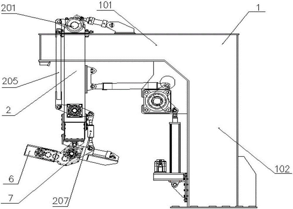 Rear-mounted driving high-speed palletizing system