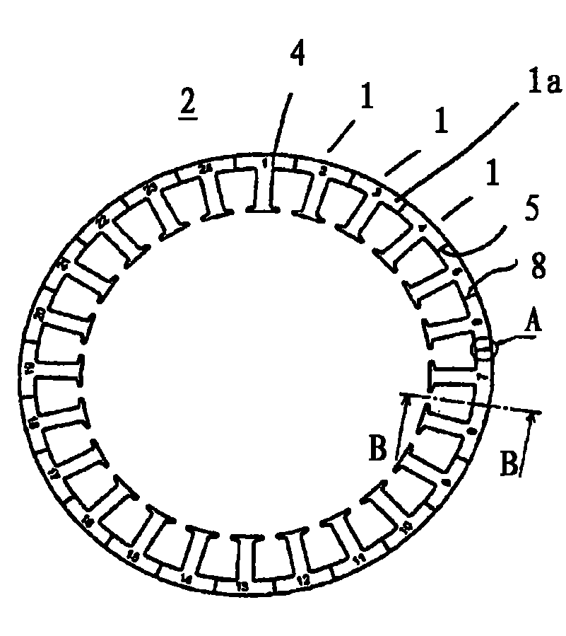 Annular stack of laminations comprised of single-tooth stacks and method of manufacturing a stack of lamination