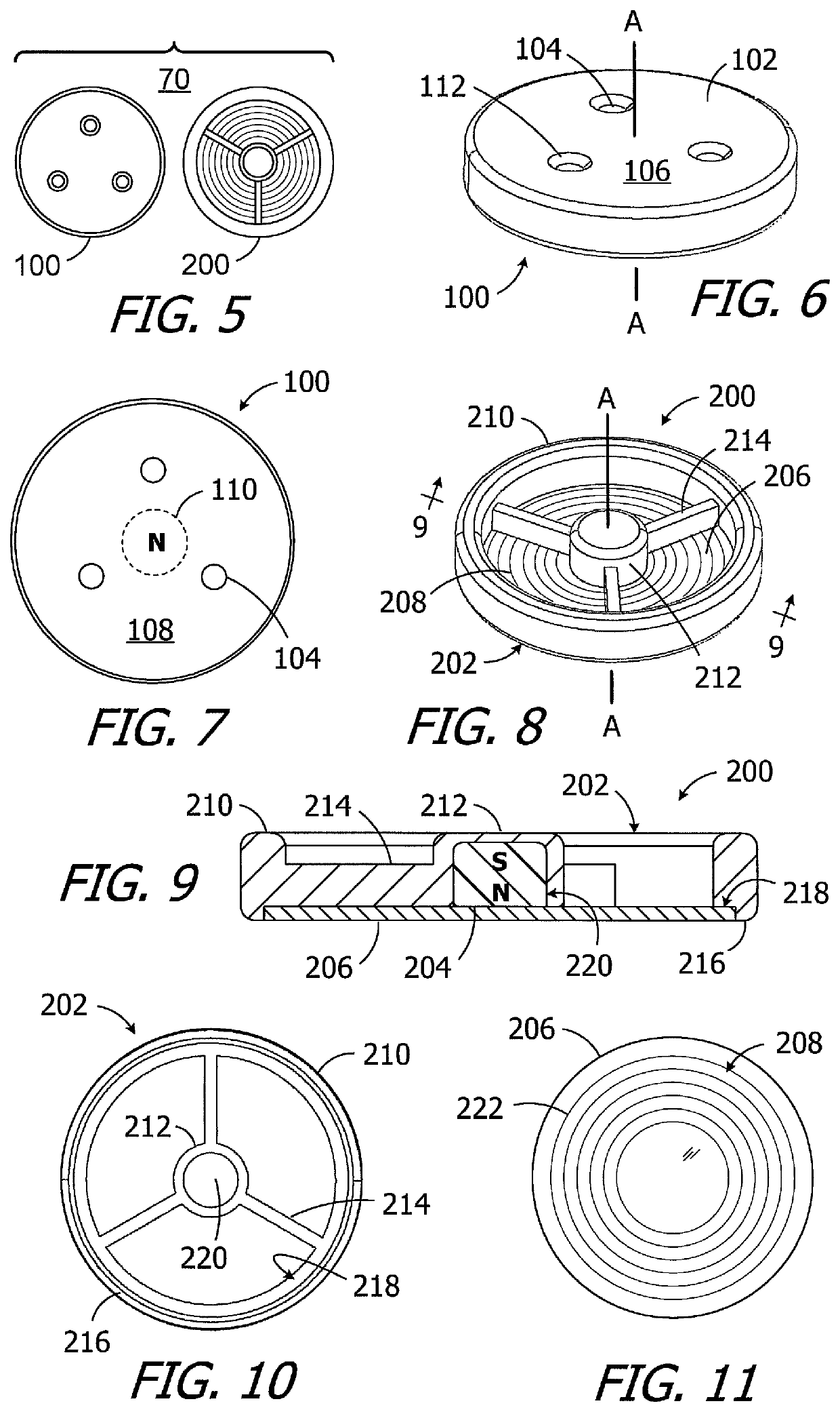 Methods and apparatus for use with cochlear implants having magnet apparatus with magnetic material particles