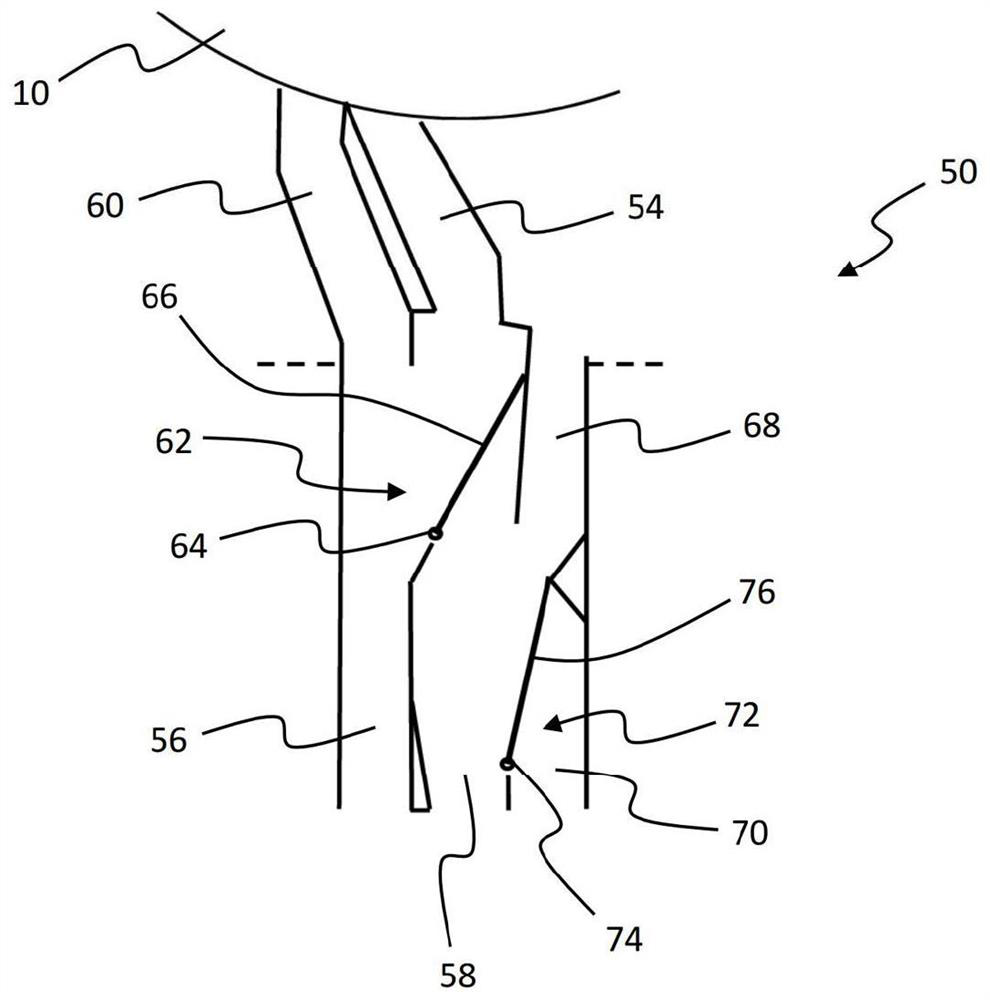 Discharge device for discharging pressed products from rotary press