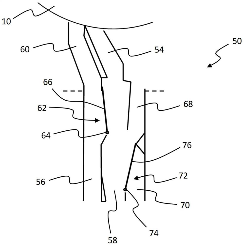 Discharge device for discharging pressed products from rotary press