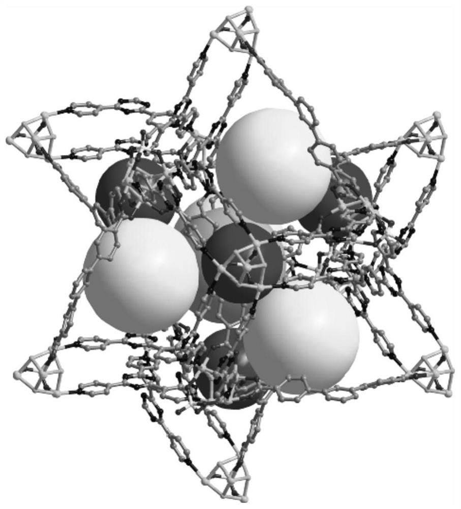 Fluorine cluster-based metal organic framework MFOFs material with high stability, and application thereof