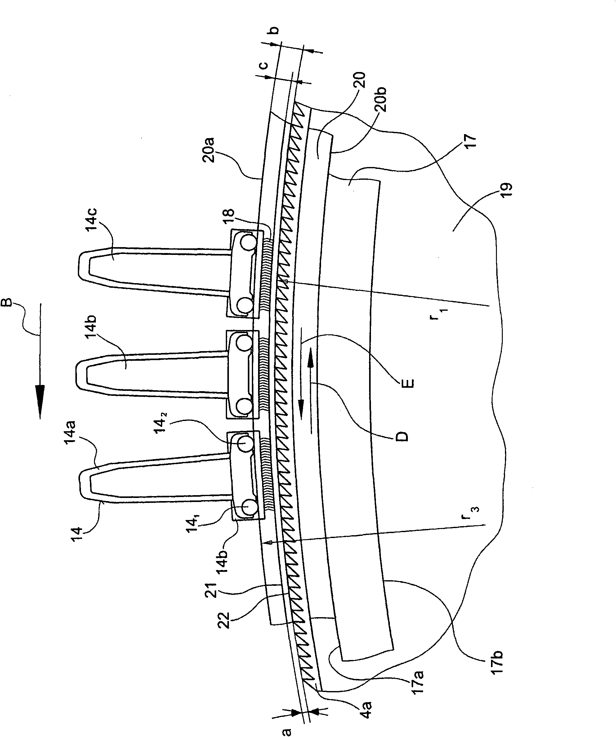 Device for setting operation clearance on spinning room preparation machine